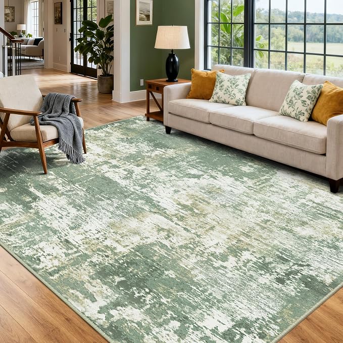 Washable Area Rugs 7'x9' Non-Slip Modern Abstract Soft - Image 3