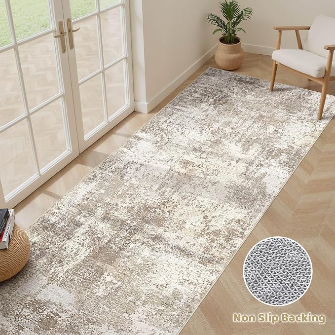 LOONGRUG Runner Rug 3x10 Washable Non-Slip Kitchen Neutral Modern Rug | - Image 3