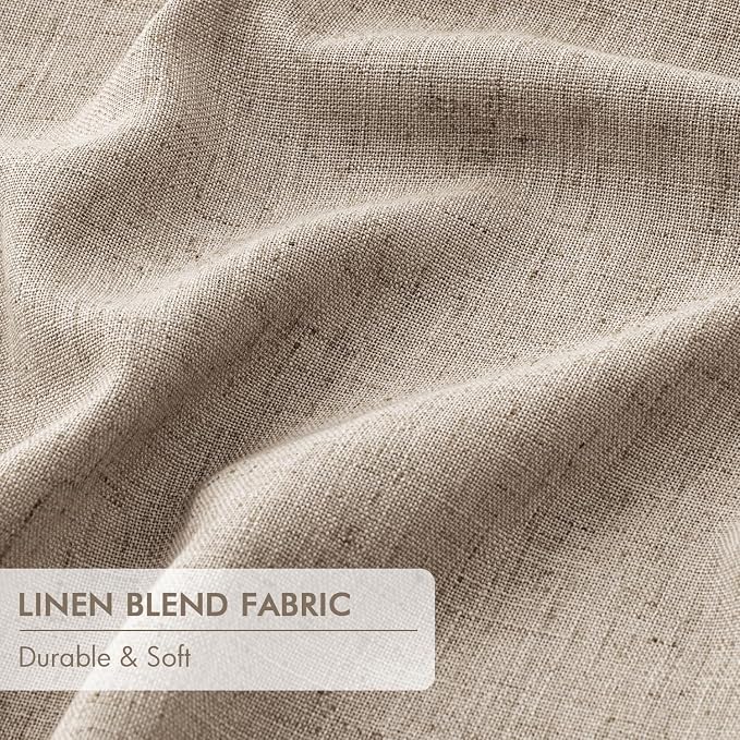 MIULEE Sand Pinch Pleated 100% Blackout Linen Curtains 40x96 Inches | Room - Image 6