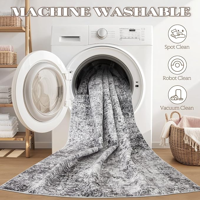 DMOYEST Washable Runner Rug for Hallway: 2.6x12 Neutral Modern Abstract Low - Image 9