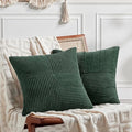 Fancy Homi Set of 2 Dark Green Decorative Throw Pillow Covers 28x28 Inch by Fancy+Homi