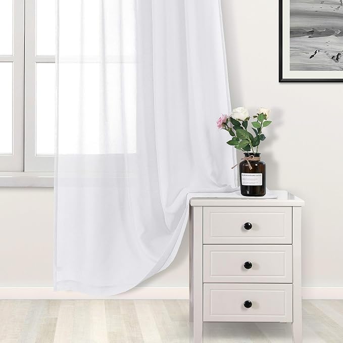 DWCN Living Room Curtains Sheer 84 inches Long 2 Panels Set, Airy & Lightweight - Image 3