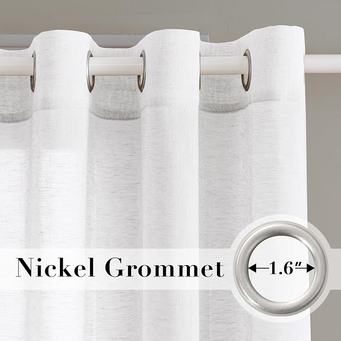 Nickel Grommet Linen Sheer Curtains - Image 2