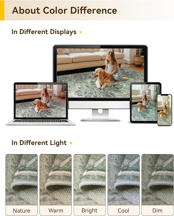 RELEANY Area Rugs 2'6''x10' Runner Rug Non Slip Washable - Image 6