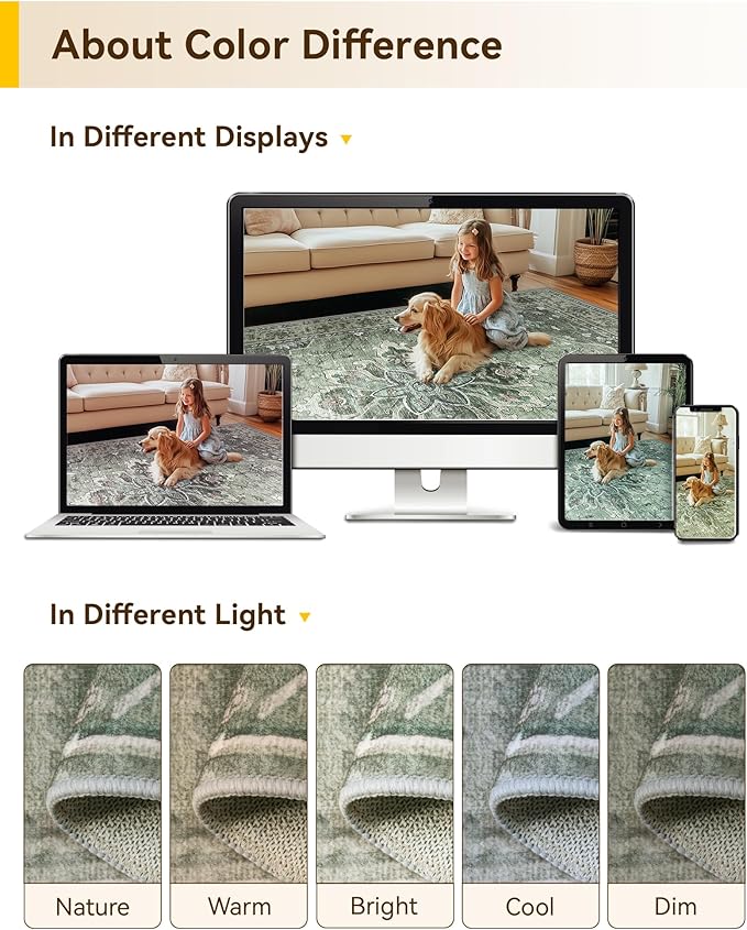 RELEANY Area Rugs 2'6''x12' Runner Rug Non Slip Washable - Image 6