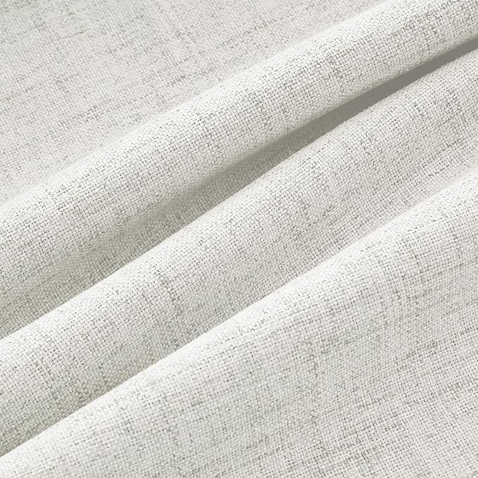 MIULEE 100% Blackout Linen Curtains 42 x 90 Inch Light Beige 2 Panels | Thermal - Image 9
