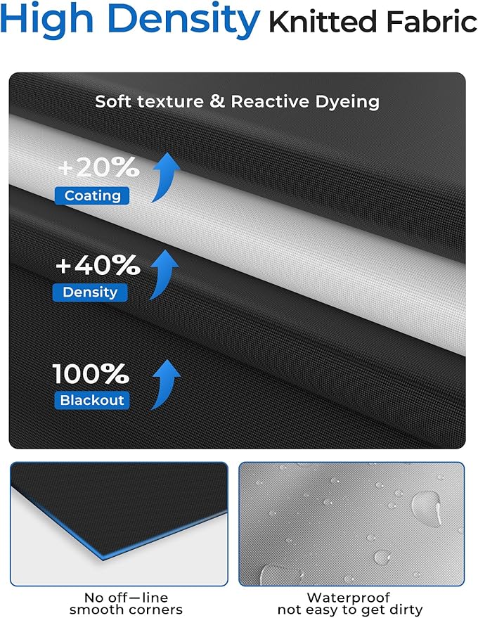 Blackout Curtains 35"x60" Portable No Drill Black Out Window Cover | 100% - Image 6