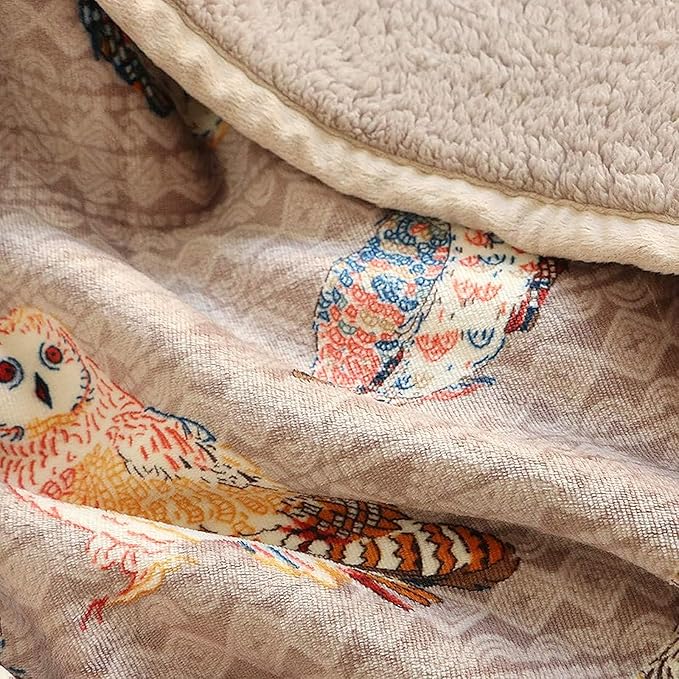 UKELER Owl Bed Blanket King Size 90'' x 108'', Soft Cozy Warm Fleece Throw Blanket for Bed/Couch/Sofa/Camping for Special Occasions