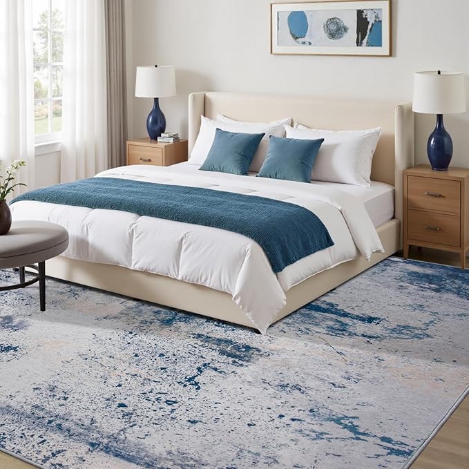 Toneed Abstract Area Rug 6x9 Modern Washable Rug Soft Non Slip Rug Low Pile - Image 3