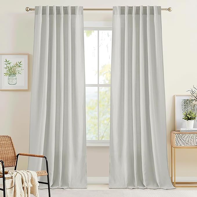 RYB HOME Linen Semi Sheer Curtains by RYBHOME