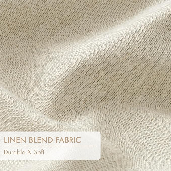 MIULEE Cream Pinch Pleated 100% Blackout Linen Curtains 40x63 Inches | Room - Image 6