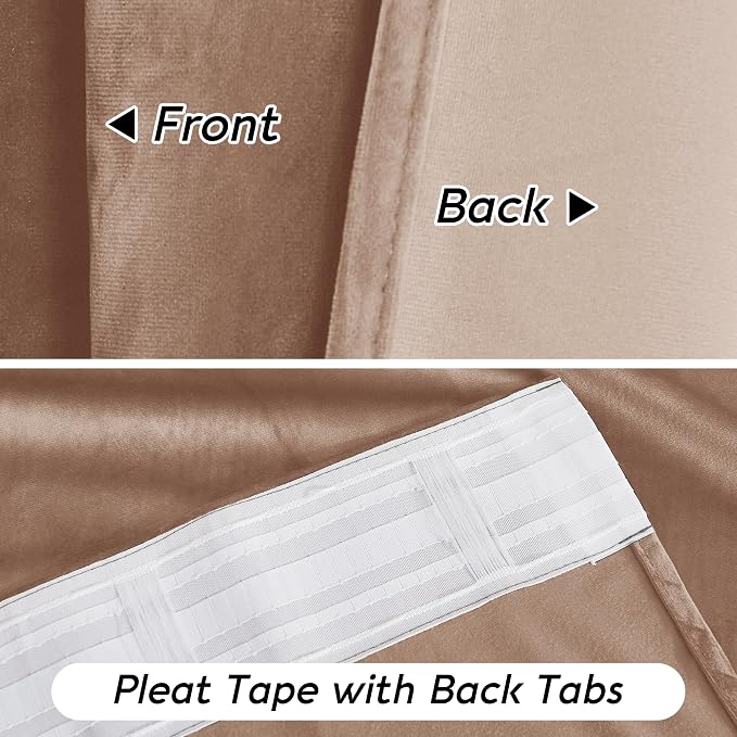 RYB HOME Blush Velvet Curtains 72 inches - Image 7