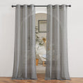 NICETOWN Charcoal Grey Living Room Curtains 84 inch Long, Grommet Linen Blend by NICETOWN