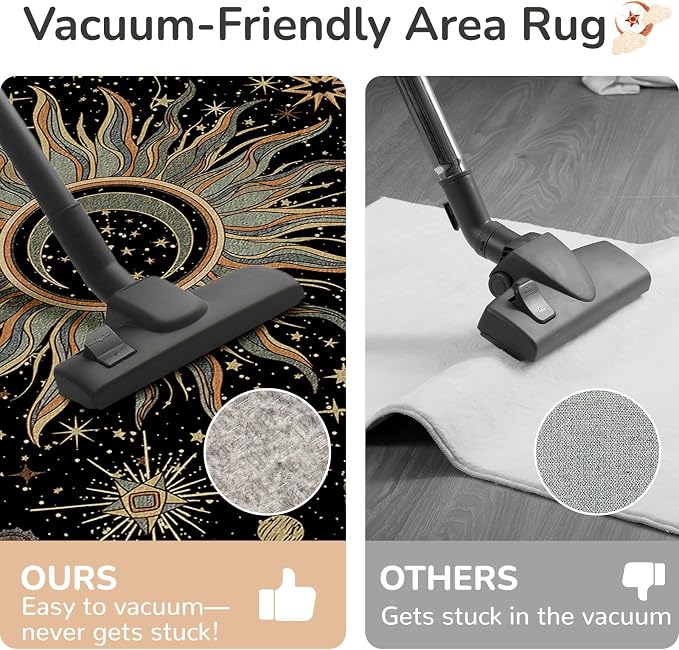 Vacuum-Friendly, Round 4ft Washable Area Rug - Image 4