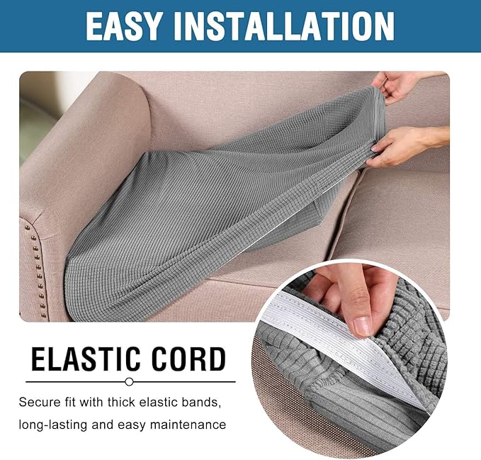 H.VERSAILTEX Super Stretch Individual Seat Cushion Covers Sofa Covers Couch - Image 5