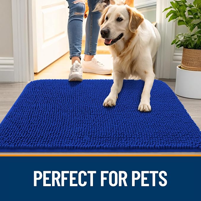OLANLY Dog Door Mat for Muddy Paws 40x32, Super Absorbent Chenille Mud Mat | - Image 6