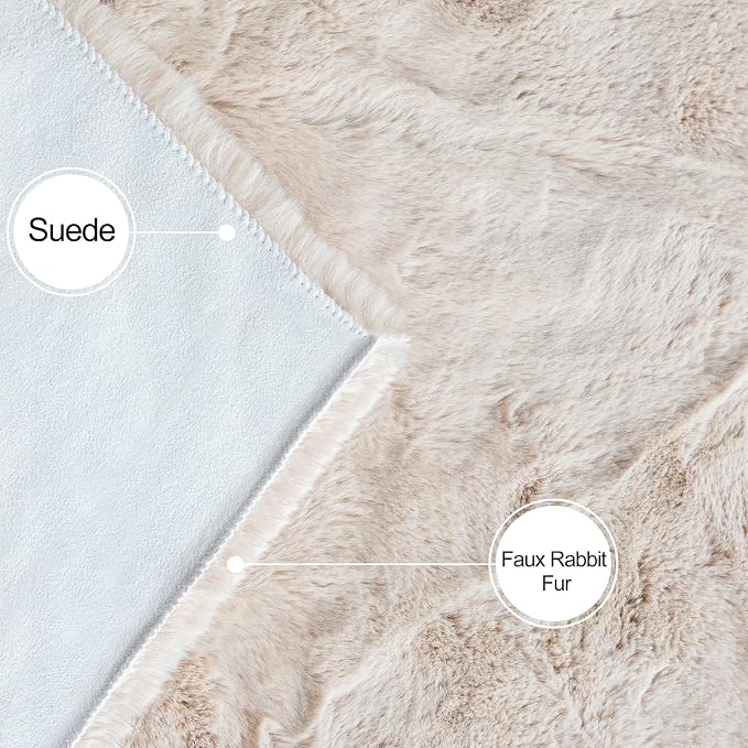 ORINOVA Light Brown Beige Plush Washable Fluffy Area Rugs - Image 6