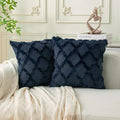 Set of 2 Soft Moroccan Throw Pillow Covers 22x22 Inch Plush Boho Decorative by Cozoomy
