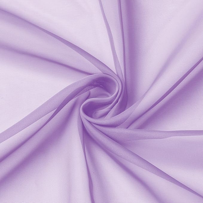 Aiyufeng Light Purple Sheer Curtain Panels Pair Sold 63 Inch Length, Light - Image 5
