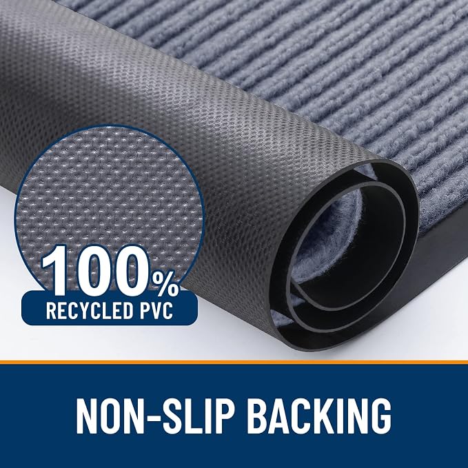 OLANLY 2-Pack Front Door Mats 35x23, Waterproof Heavy-Duty Doormats | Ash Grey - Image 3