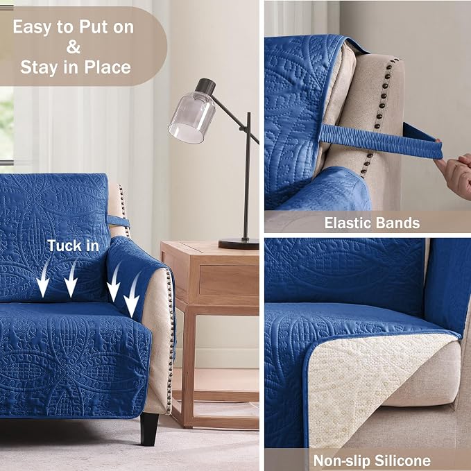 Quilted Grand Sofa Covers for 4 Cushion Couch, Couch Cover for Grand Sofa - Image 5
