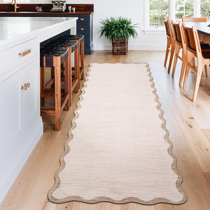 GarveeHome Scalloped Washable Runner Rug 2x6 Non Slip Kitchen Rugs - Image 2