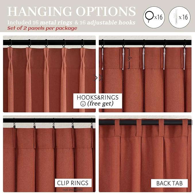 Rust Burnt Orange Fall Sheer Curtains 90 Inches Long - Image 4