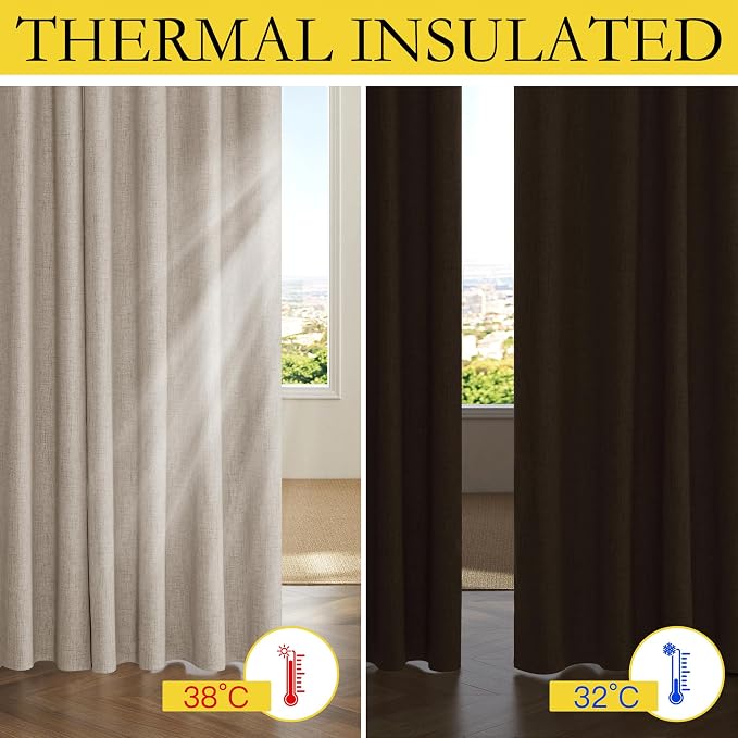 NICETOWN Natural Linen Blackout Curtains - Image 6