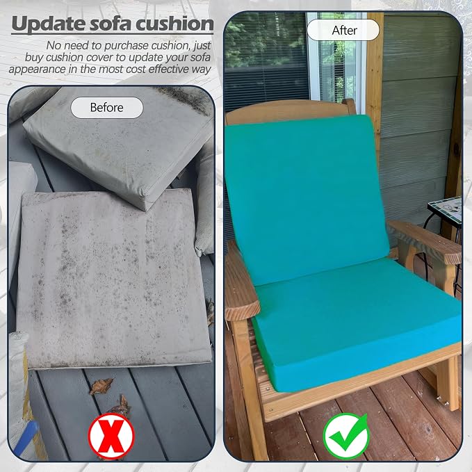 Sqodok Outdoor Cushion Covers 24x22 inch, Wicker Chair - Image 8