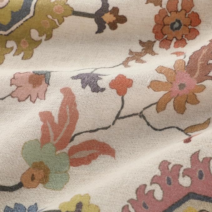 Boho Floral 100% Grommet Blackout Curtains 72 Inch 2 Panels | Colorful Bohemian - Image 5