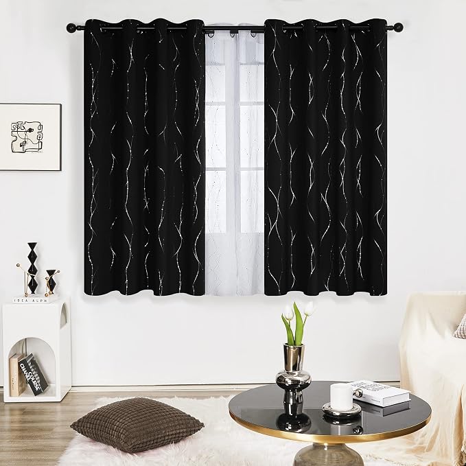 Deconovo Short Blackout Curtains, Thermal Insulated Soundproof Grommet Curtain - Image 2