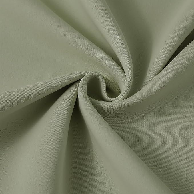 Sage Green Pinche Pleat Curtains 45 Inches Long Thermal Insulated Dark Black - Image 7