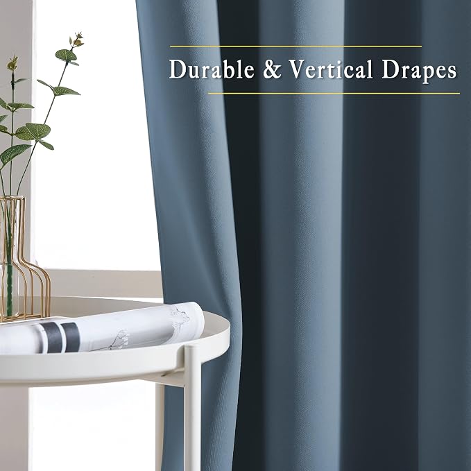 NICETOWN Smoky Blue Curtains for Girls Room - Image 5