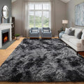 ONASAR 6x9 Area Rugs for Living Room Bedroom, Tie-Dyed Dark Grey Large Fluffy by ONASAR