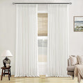 Beige White Pinch Pleated Linen Curtains 2 Panels 102 Inches Long | Thick Linen by Twodrapes