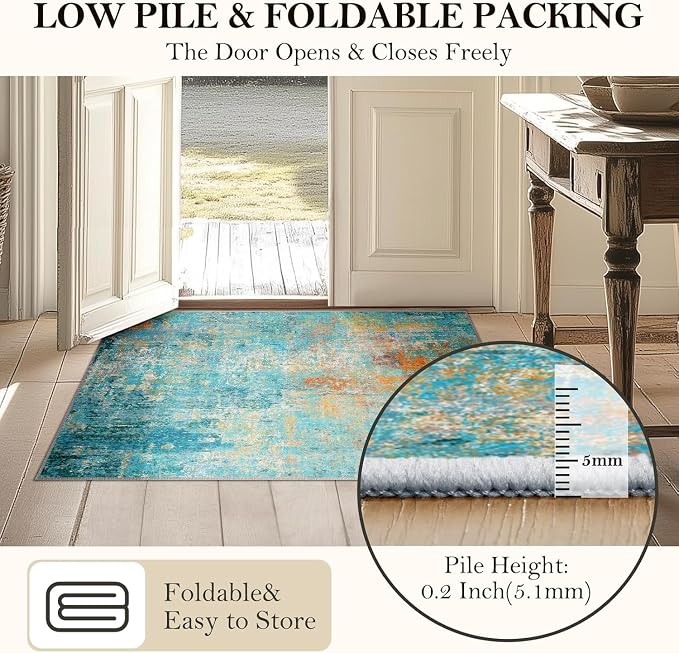 RELEANY Washable Round 6ft Area Rug - Image 4