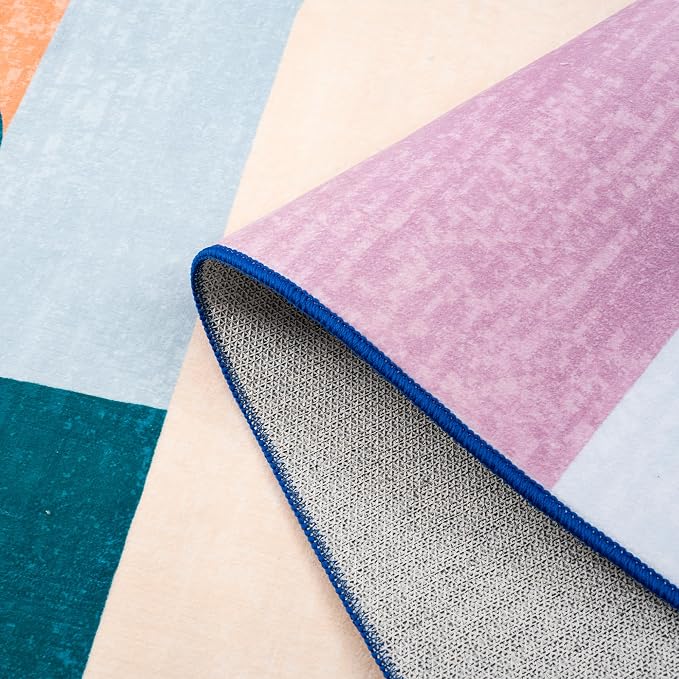 Ompaa Living Room Rug 5x8 Candy Area Rug Machine Washable Rug Non Slip Indoor - Image 6