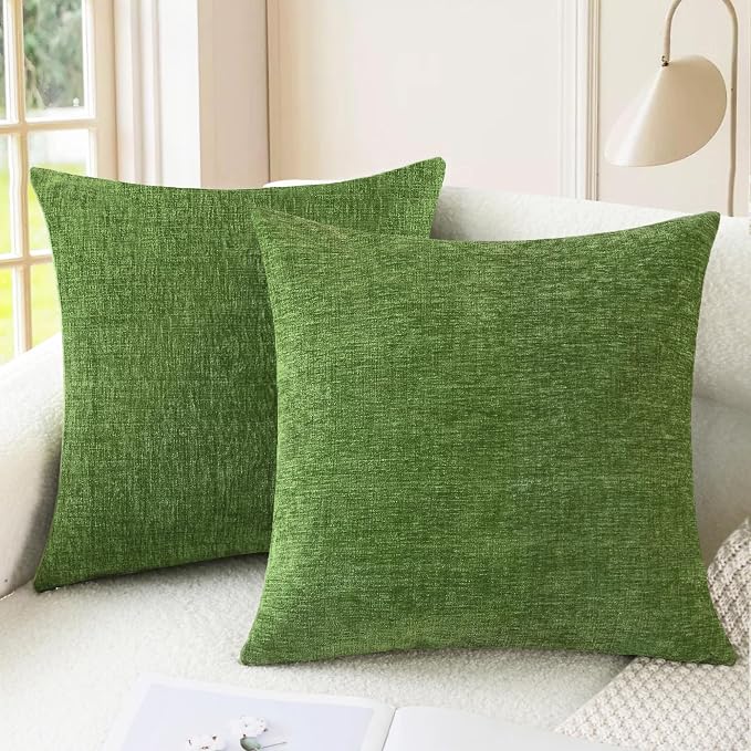 CaliTime Throw Pillow Covers Decorative 16 X 16 Inches Pack of 2 Cozy Chenille by CaliTime