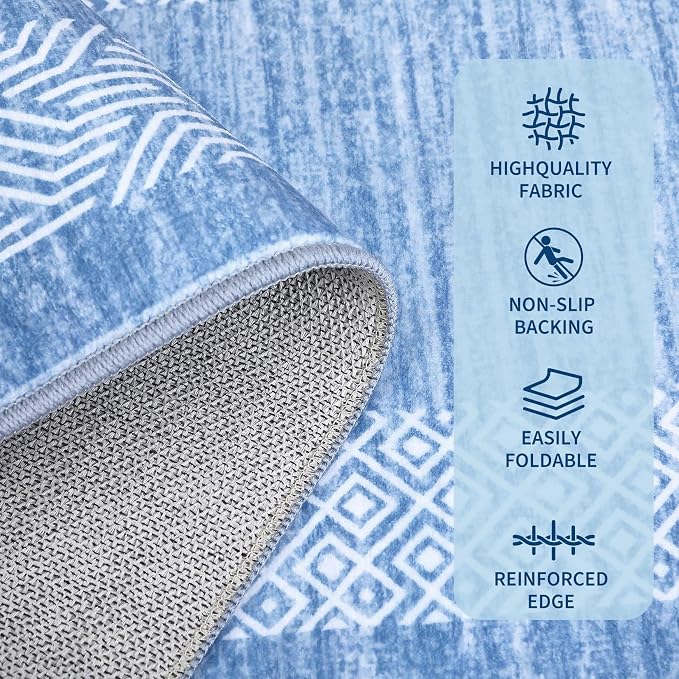 GarveeHome Modern Geometric Area Rug 2x3 Distressed Bordered Washable Non Slip - Image 4