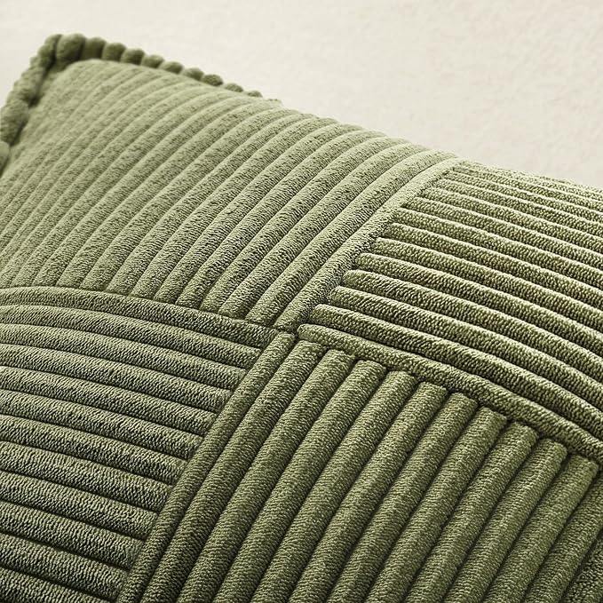 MIULEE Olive Green Corduroy Pillow Covers 16x16 Inch - Image 5