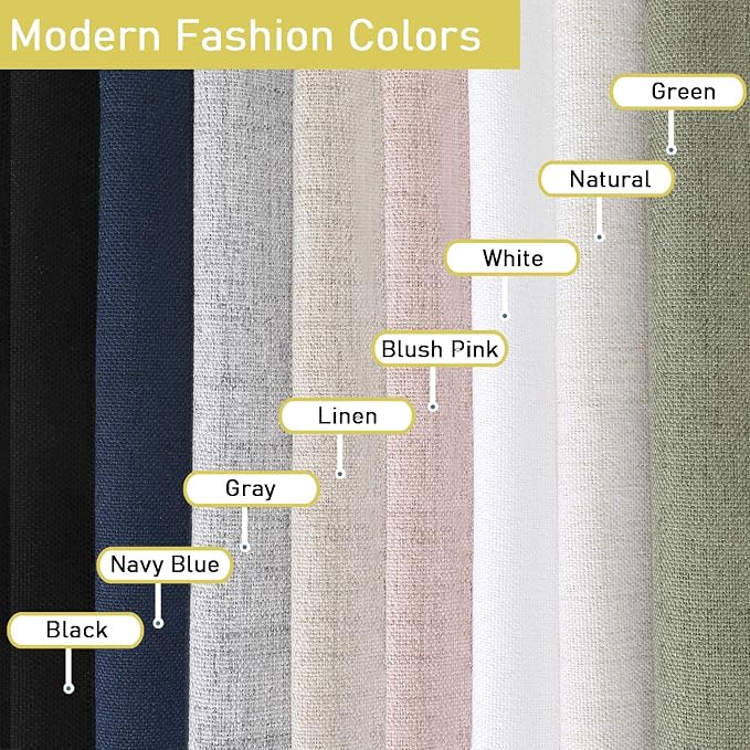 Grey Valances for Windows, Light Filtering Faux Linen Textured Small Short - Image 9