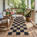 Lahome Checkered Easy Jute Outdoor Runner Rug, 2x6 Kitchen Rugs Washable | by Lahome