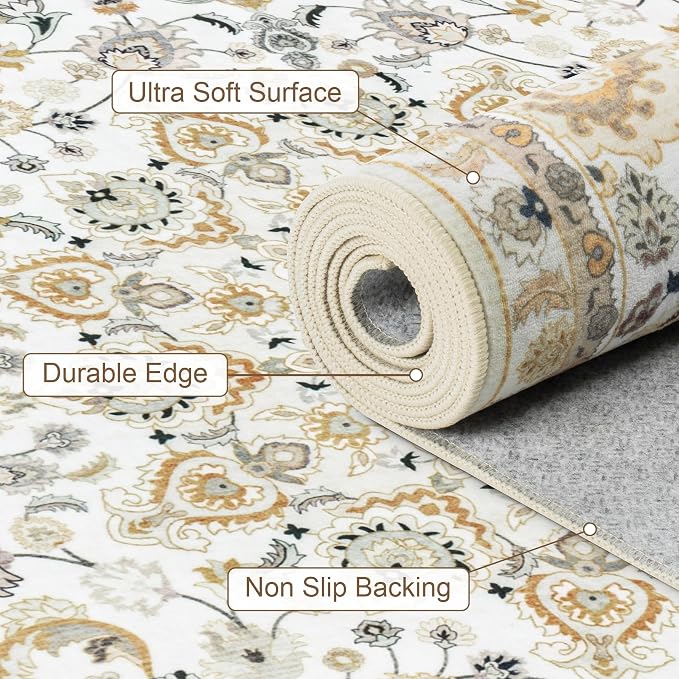 Area Rugs 10x12 Living Room Rug: Washable Rug Soft Vintage Boho Carpet Indoor - Image 7
