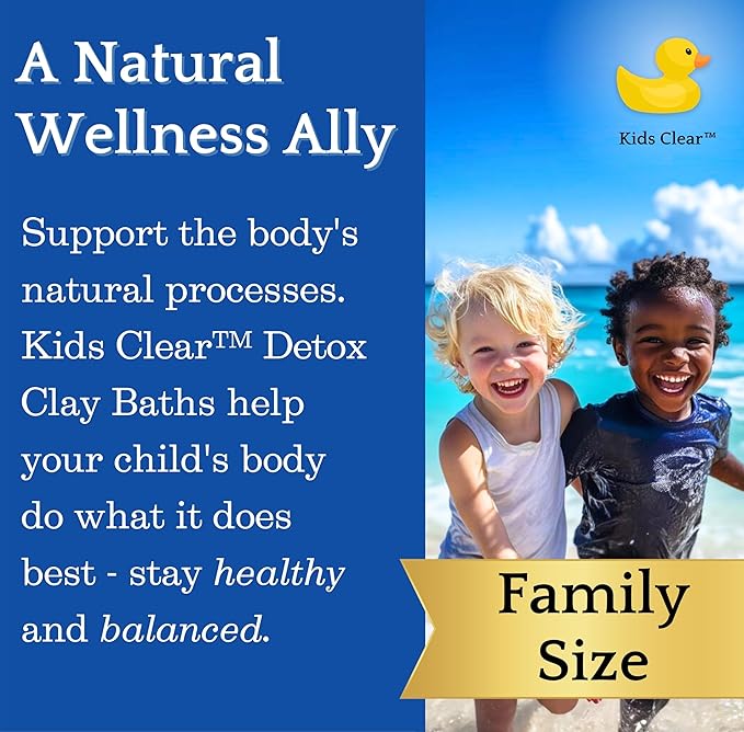 Kids Clear Detox Clay Bath, 100% Pure Sodium Bentonite - Cleansing and Purifying, by -Evenbetternow LLC – 6 lb (96 oz) Family Value Size