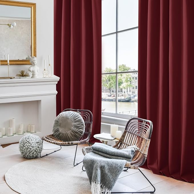 Deconovo Blackout Curtains, Thermal Insulated, W42 x L72 2 Panels, Back Tab - Image 4