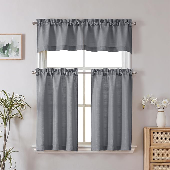Chyhomenyc Dark Grey Short Curtain Valance - Image 2