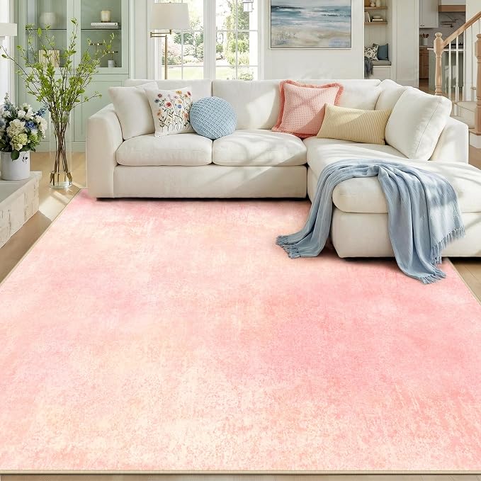 Washable Area Rugs 9'x12' Non-Slip Modern Abstract Soft by RELEANY