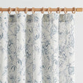 jinchan Floral Curtains 108 Inch Length Blue Flower Linen Farmhouse Curtain by JINCHAN