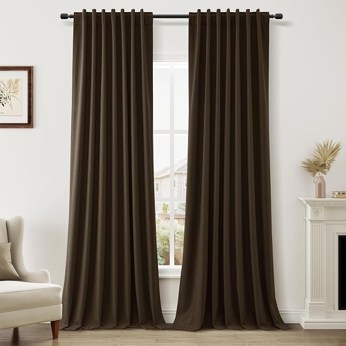 Guken 100% Blackout Curtains 90 Inch Length 2 Panels Set by Guken