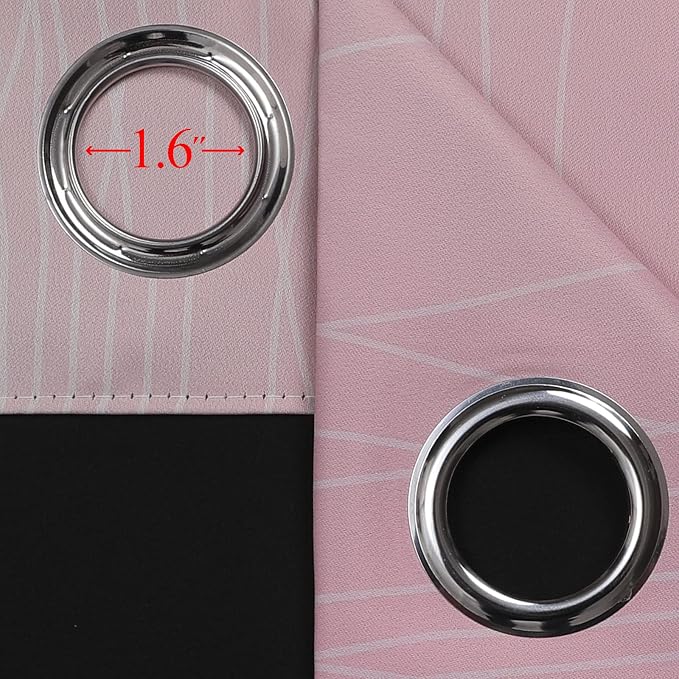Estelar Textiler Pink and Sage Green Blackout Curtains & Drapes - Image 7